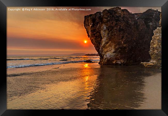 Pismo Beach Sunset Framed Print by Reg K Atkinson