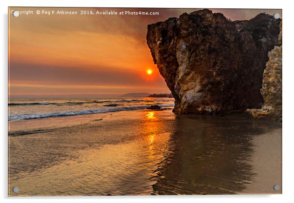Pismo Beach Sunset Acrylic by Reg K Atkinson