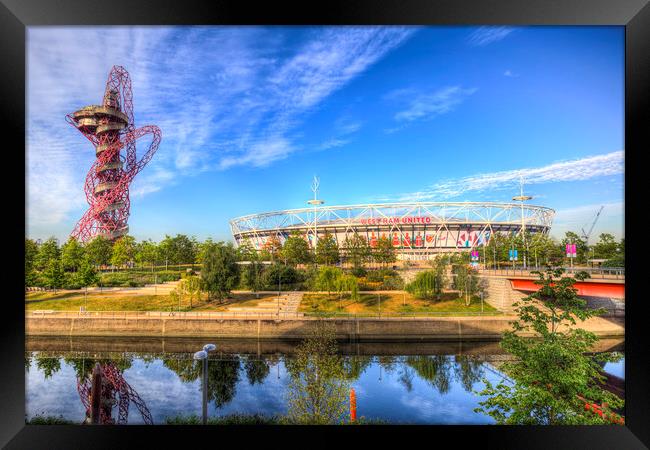 West Ham FC Stadium And The Arcelormittal Orbit  Framed Print by David Pyatt