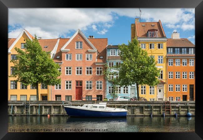 Christianshavn Canal, Copenhagen, Denmark Framed Print by Carolyn Eaton