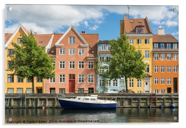 Christianshavn Canal, Copenhagen, Denmark Acrylic by Carolyn Eaton