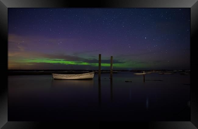 Northern lights over Brancaster Staithe Framed Print by Gary Pearson
