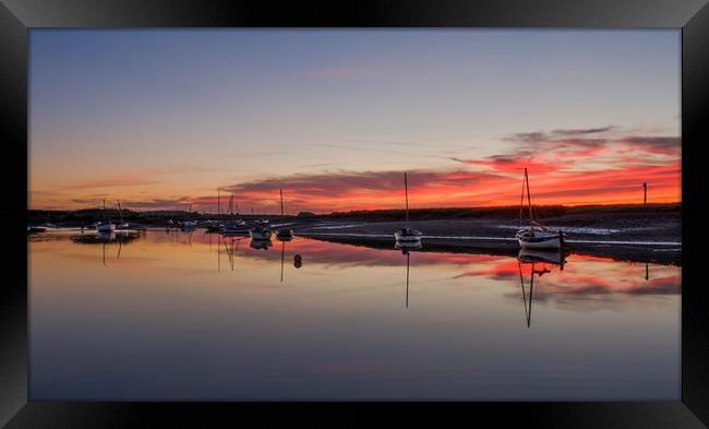 Reflections of a beautiful sunset Burnham Overy Framed Print by Gary Pearson