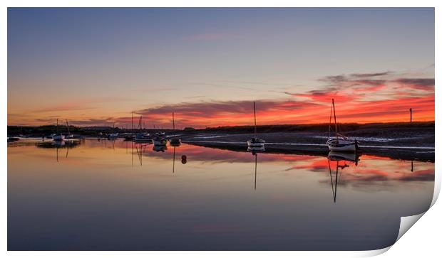 Reflections of a beautiful sunset Burnham Overy Print by Gary Pearson