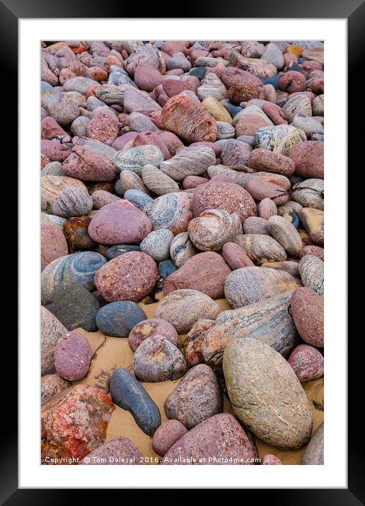 Pebbles Framed Mounted Print by Tom Dolezal