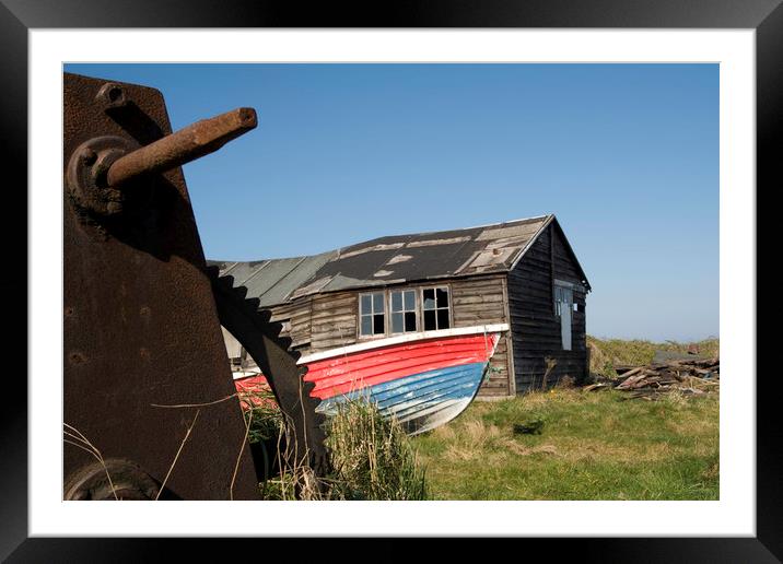 Bendy Fishermans boathouse, Bednell Northumberland Framed Mounted Print by Ivan Kovacs