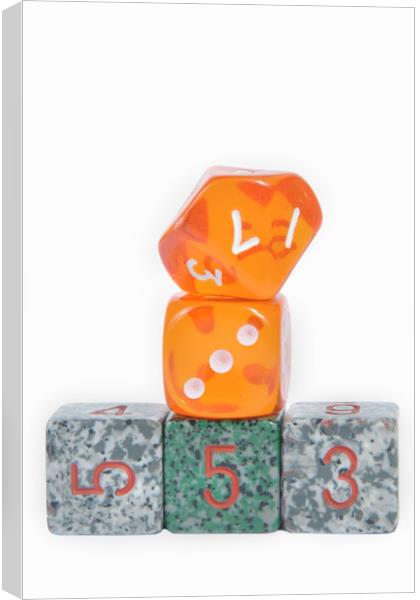 Dice stack on white Canvas Print by Ivan Kovacs