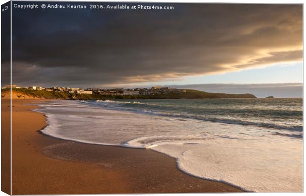 Fistral beach, Newquay, Cornwall Canvas Print by Andrew Kearton