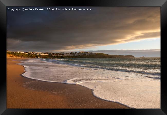 Fistral beach, Newquay, Cornwall Framed Print by Andrew Kearton