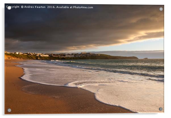 Fistral beach, Newquay, Cornwall Acrylic by Andrew Kearton