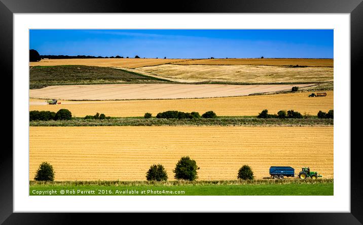 Avebury Harvest Framed Mounted Print by Rob Perrett