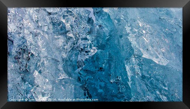 Icelandic glacier ice Framed Print by Tom Dolezal
