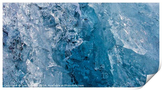 Icelandic glacier ice Print by Tom Dolezal