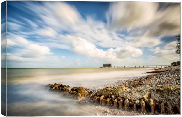 Bembridge Beach and Lifeboat Station Canvas Print by Wight Landscapes