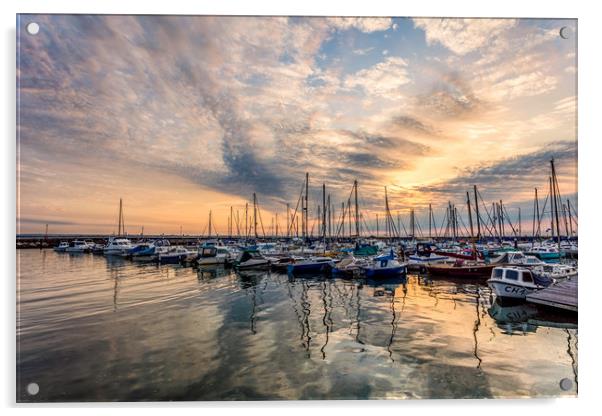 Ryde Harbour Sunrise Acrylic by Wight Landscapes
