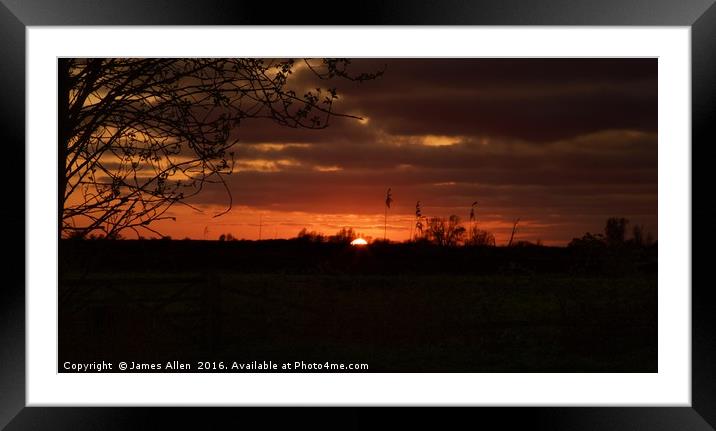 ''The Disappearing Sun'' Framed Mounted Print by James Allen