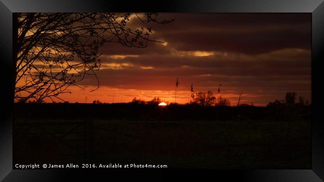 ''The Disappearing Sun'' Framed Print by James Allen