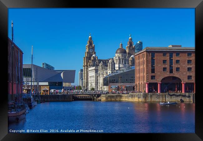 Captivating Albert Dock Panorama Framed Print by Kevin Elias