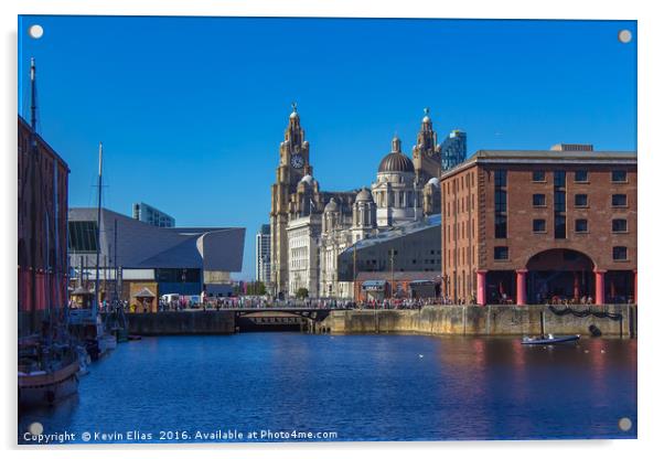 Captivating Albert Dock Panorama Acrylic by Kevin Elias