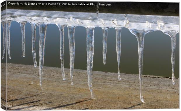 Dancine Icicles Starting To Melt Canvas Print by Donna-Marie Parsons