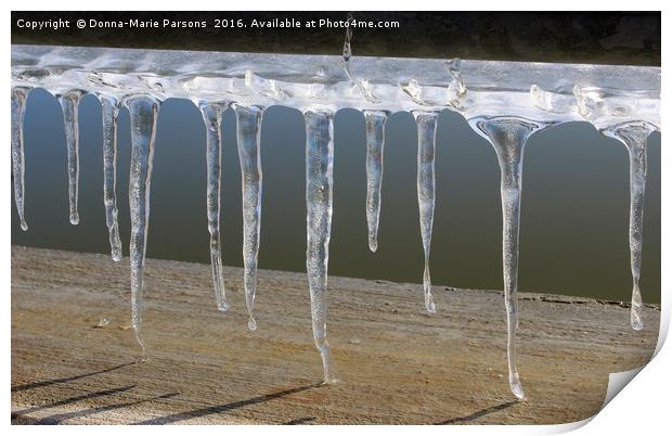 Dancine Icicles Starting To Melt Print by Donna-Marie Parsons