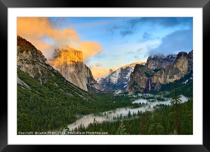 Dramatic View of Yosemite National Park Vista Framed Mounted Print by Jamie Pham