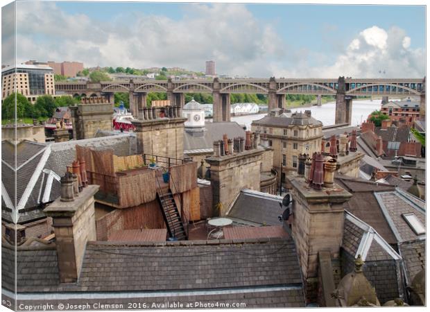 Old Newcastle Rooftops Canvas Print by Joseph Clemson