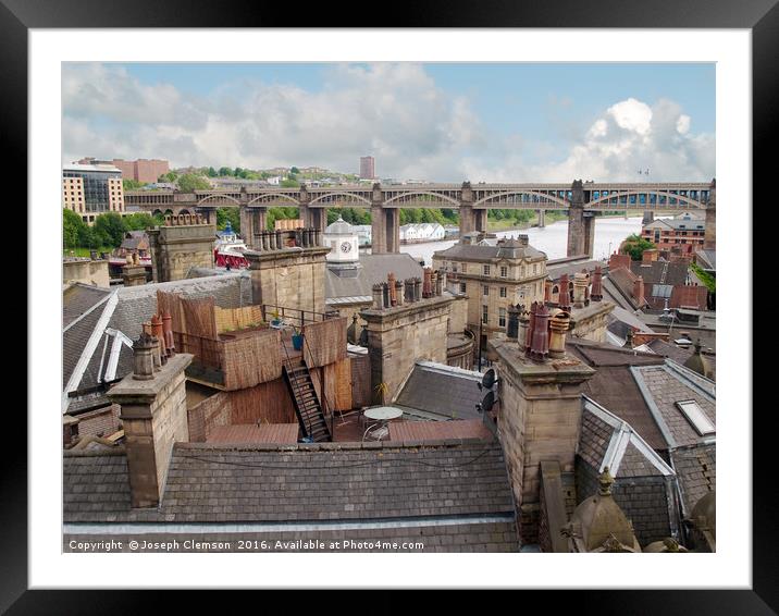 Old Newcastle Rooftops Framed Mounted Print by Joseph Clemson