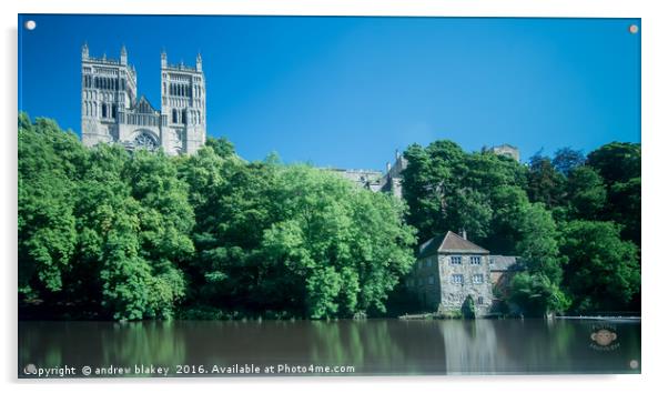 Durham Cathedral and Mill Acrylic by andrew blakey