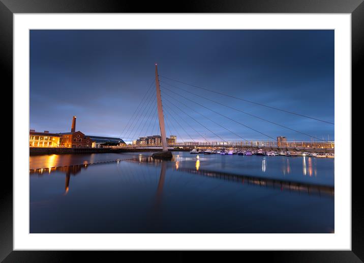 Swansea Sail Bridge Framed Mounted Print by Leighton Collins