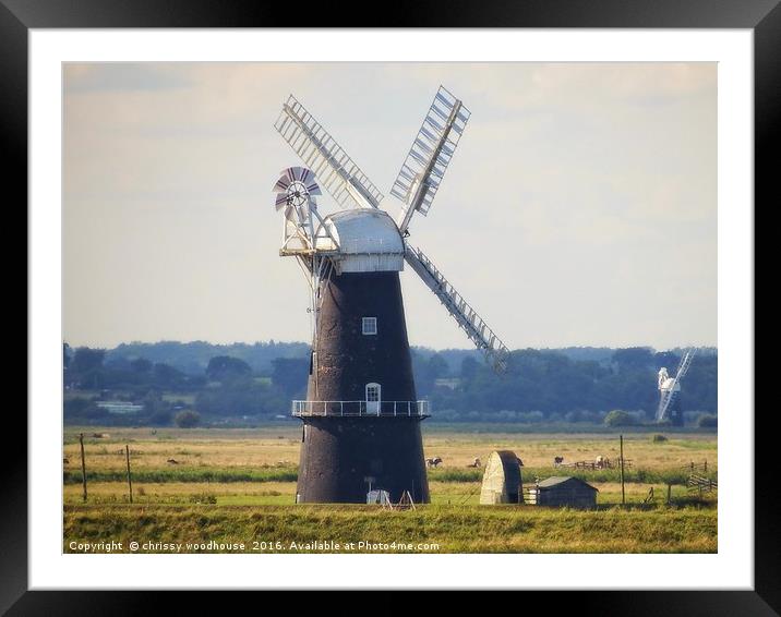 Berney Arms windmill Framed Mounted Print by chrissy woodhouse