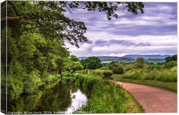The Canal at Brecon Canvas Print by Ian Lewis