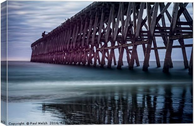 Steetley Pier Canvas Print by Paul Welsh