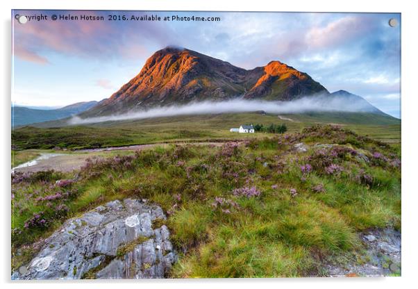 Sunrise at Glencoe Acrylic by Helen Hotson