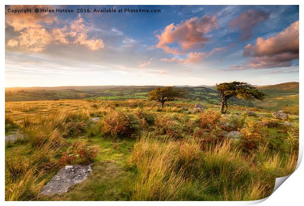 Dartmoor National Park Print by Helen Hotson