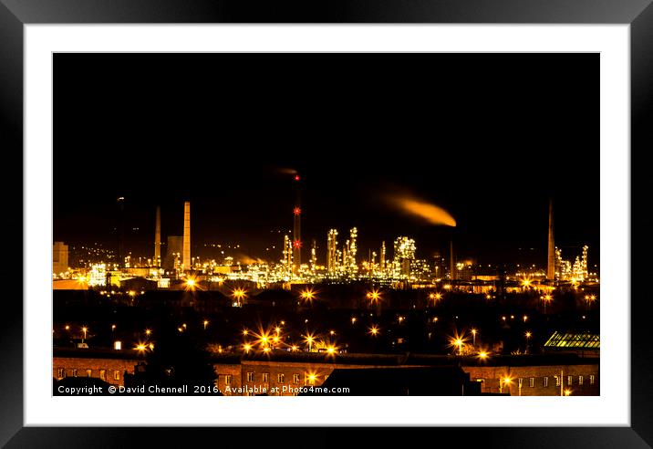 Ellesmere Port Refinery Framed Mounted Print by David Chennell