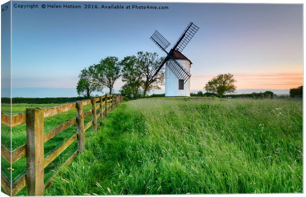 Sunrise at Ashtom Mill in Somerset Canvas Print by Helen Hotson