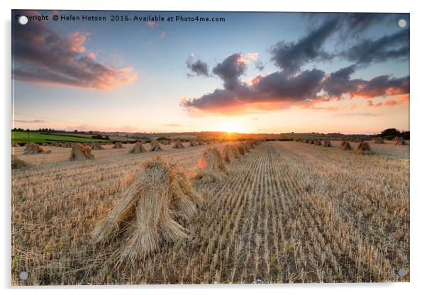 Harvest Sunset Acrylic by Helen Hotson