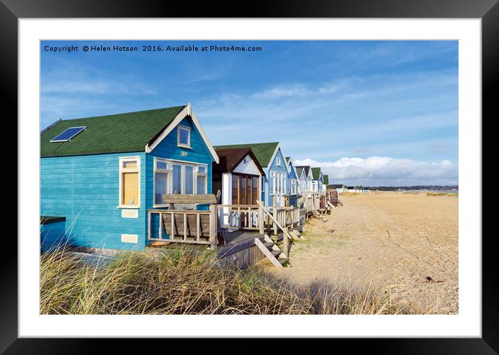 Vibrant Luxury Beach Huts at Mudeford Spit Framed Mounted Print by Helen Hotson