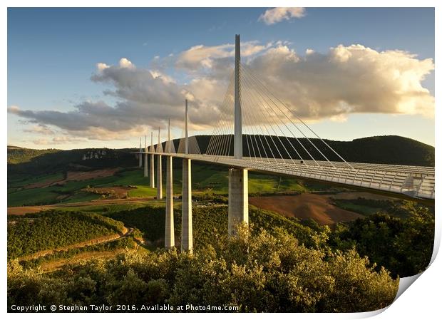 The Millau Viaduct Print by Stephen Taylor