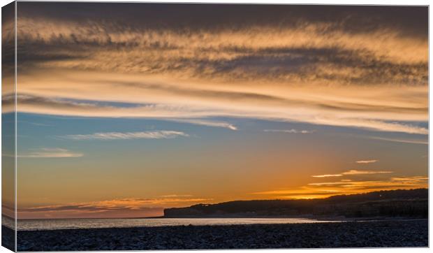 Sunset over the Glamorgan Coast from Colhugh Beach Canvas Print by Nick Jenkins