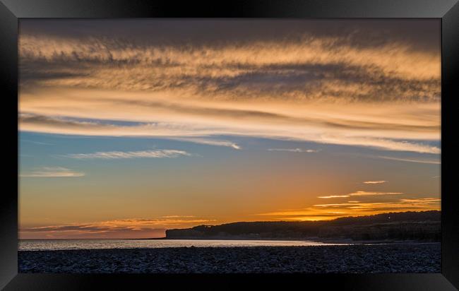 Sunset over the Glamorgan Coast from Colhugh Beach Framed Print by Nick Jenkins