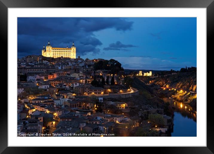 Toledo under cloudy skies Framed Mounted Print by Stephen Taylor
