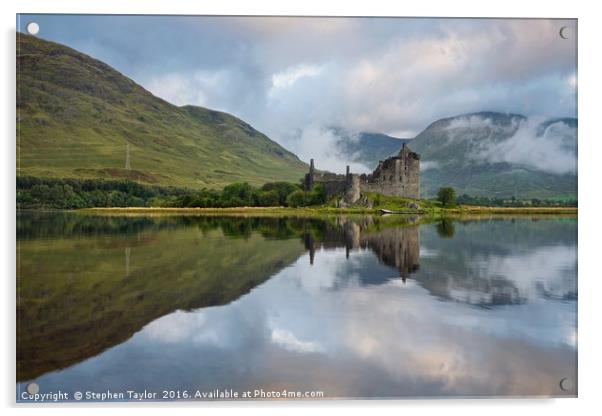 Kilchurn castle and Loch Awe Acrylic by Stephen Taylor
