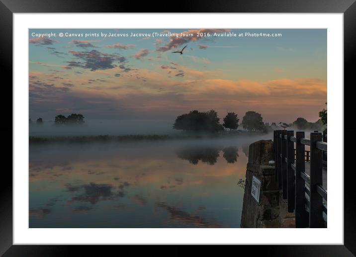 river trent sunrise  Framed Mounted Print by Jack Jacovou Travellingjour