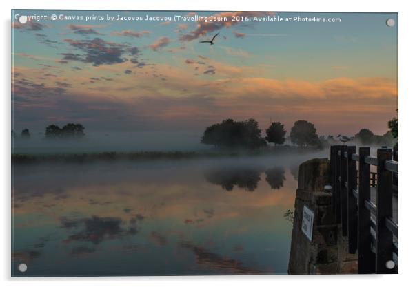 river trent sunrise  Acrylic by Jack Jacovou Travellingjour