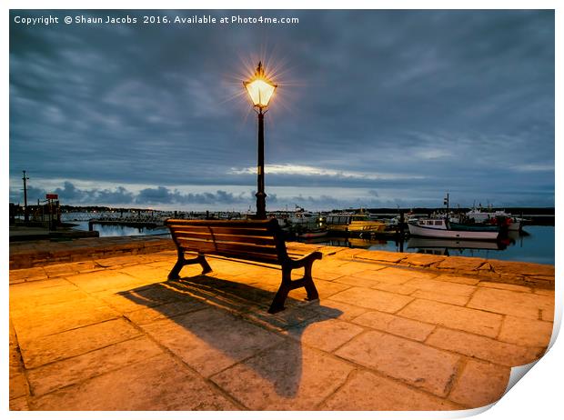 Poole quay at night  Print by Shaun Jacobs