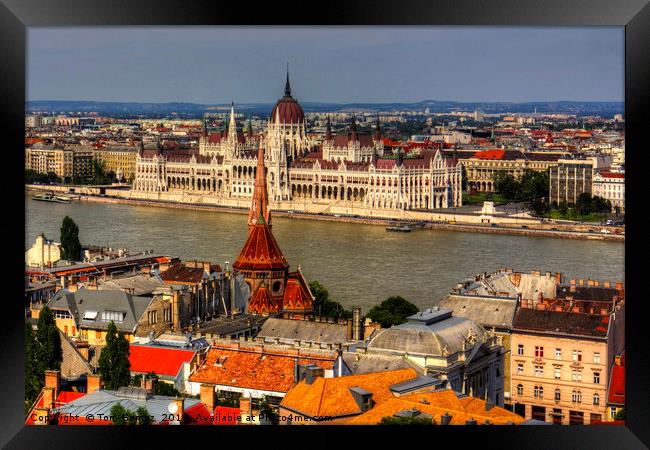 Hungarian Parliament Framed Print by Tom Gomez