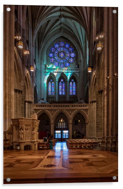National Cathedral West Rose Stained Glass Window Acrylic by Belinda Greb