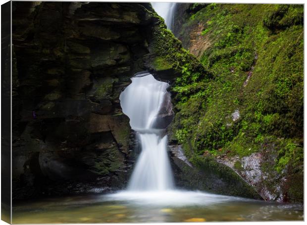 St Nectan's Waterfall Cornwall Canvas Print by Rick Bowden